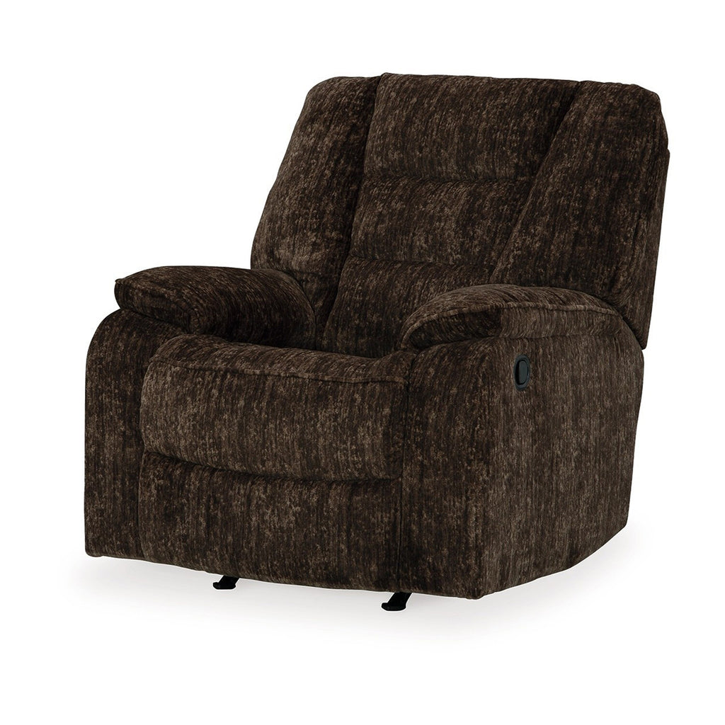 Fauteuil inclinable à bascule manuel Enzo, mousse, polyester marron chocolat