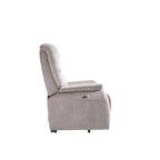 Fauteuil inclinable électrique ergonomique en velours avec télécommande et repose-pieds extensible