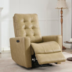Fauteuil inclinable électrique ergonomique en cuir synthétique avec appui-tête et repose-pieds électriques et port de chargement USB