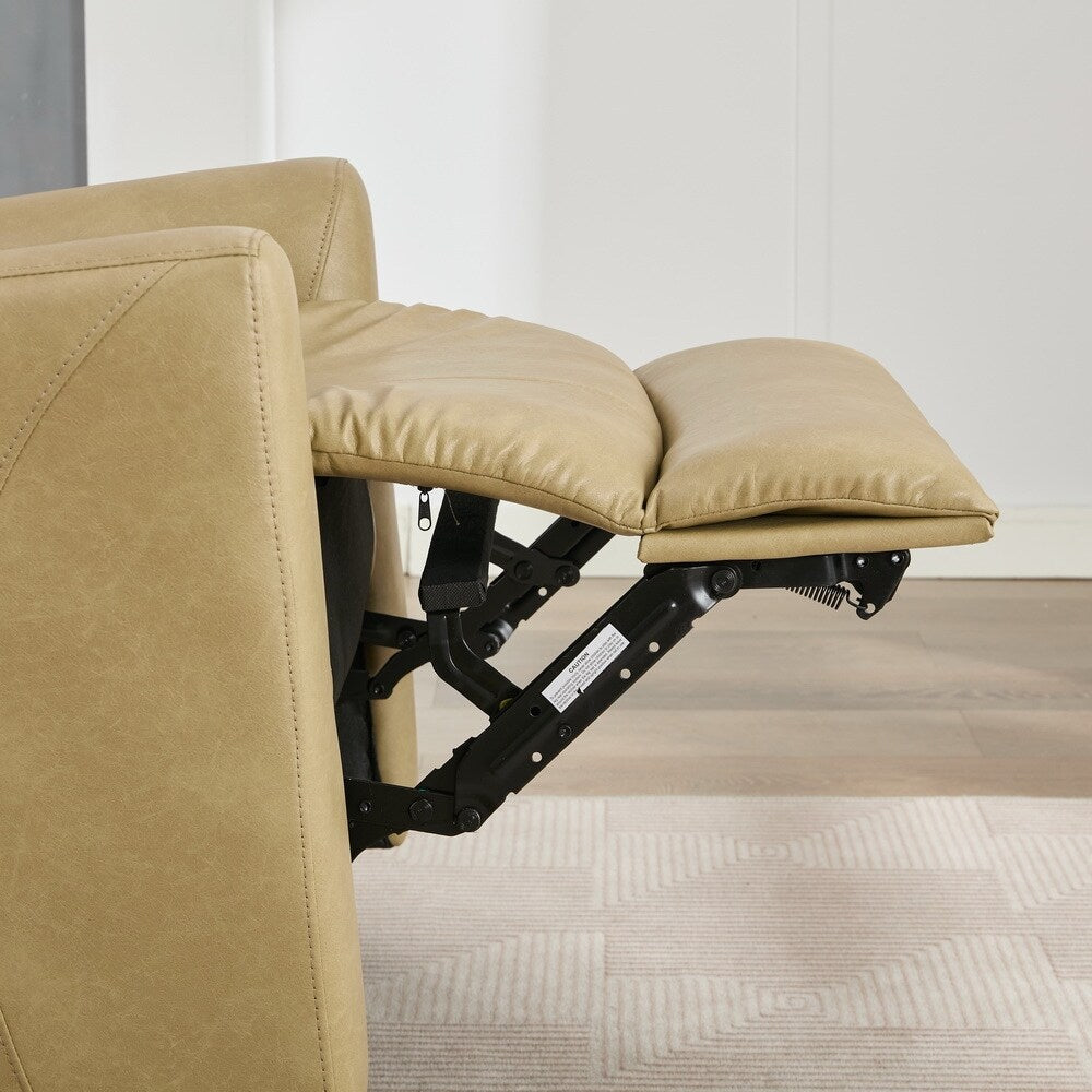 Fauteuil inclinable électrique ergonomique en cuir synthétique avec appui-tête et repose-pieds électriques et port de chargement USB