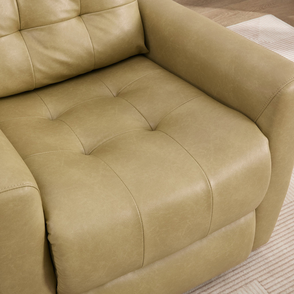 Fauteuil inclinable électrique ergonomique en cuir synthétique avec appui-tête et repose-pieds électriques et port de chargement USB