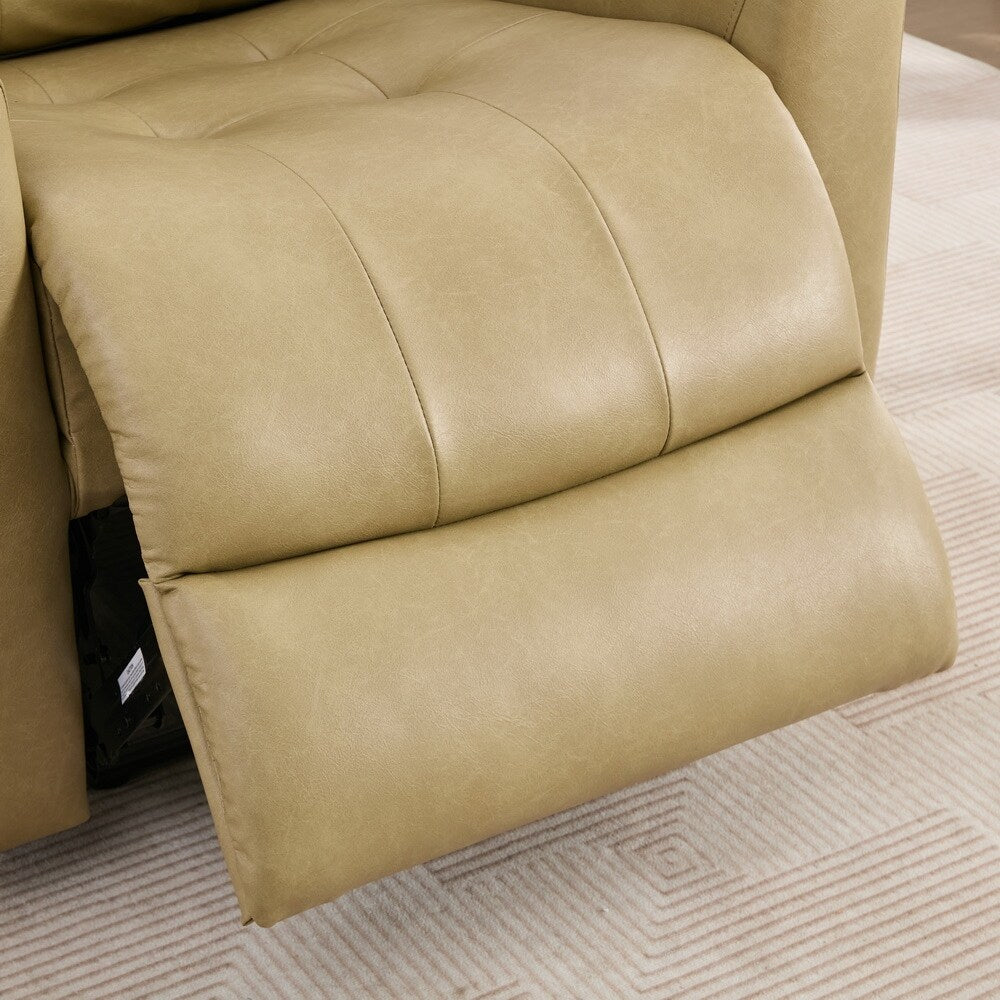 Fauteuil inclinable électrique ergonomique en cuir synthétique avec appui-tête et repose-pieds électriques et port de chargement USB