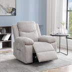 Fauteuil inclinable électrique ergonomique en velours avec massage par vibrations à 8 points, chauffage et poche latérale