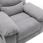 Fauteuil inclinable électrique ergonomique en velours avec massage par vibrations à 8 points, chauffage et poche latérale