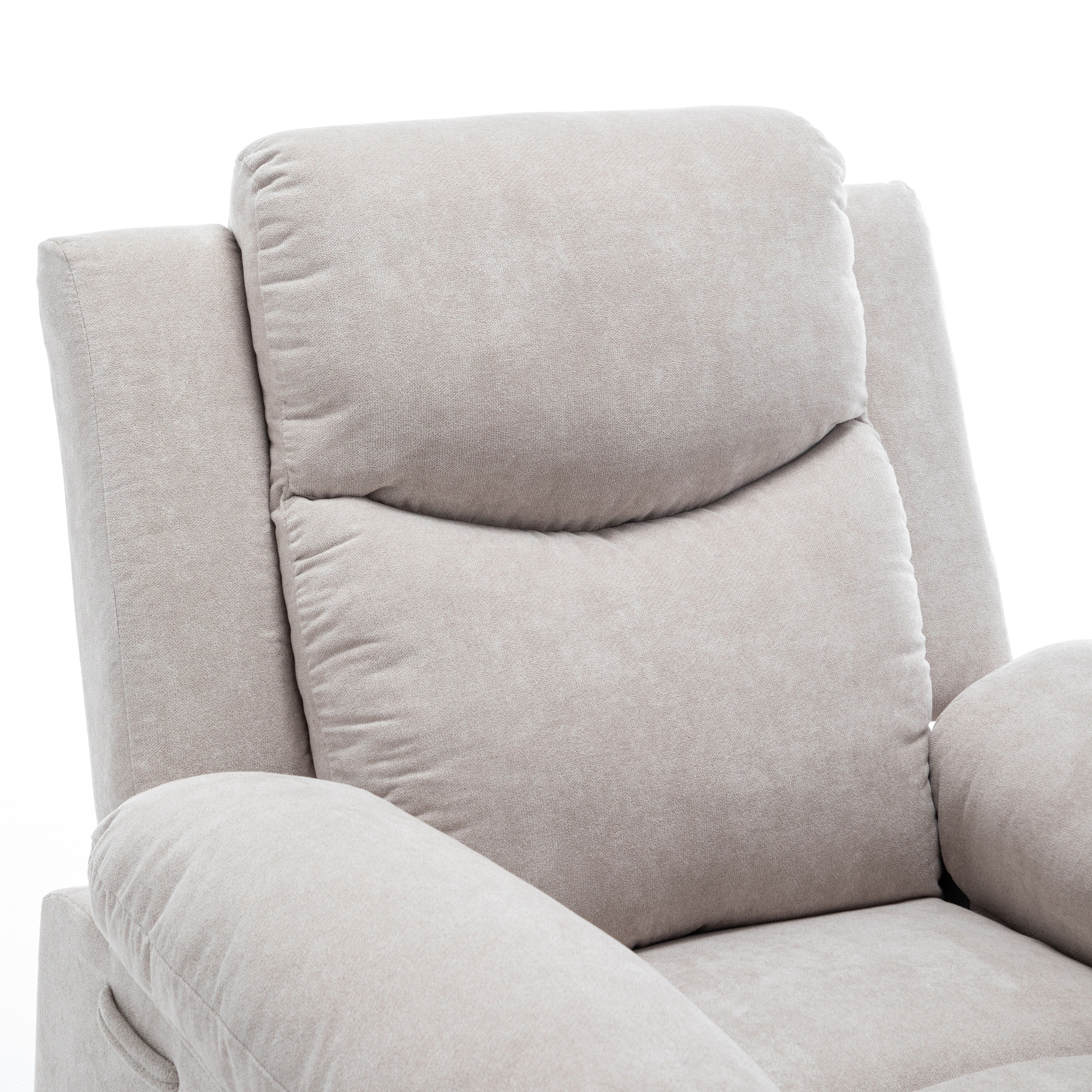 Fauteuil inclinable électrique ergonomique en velours avec massage par vibrations à 8 points, chauffage et poche latérale