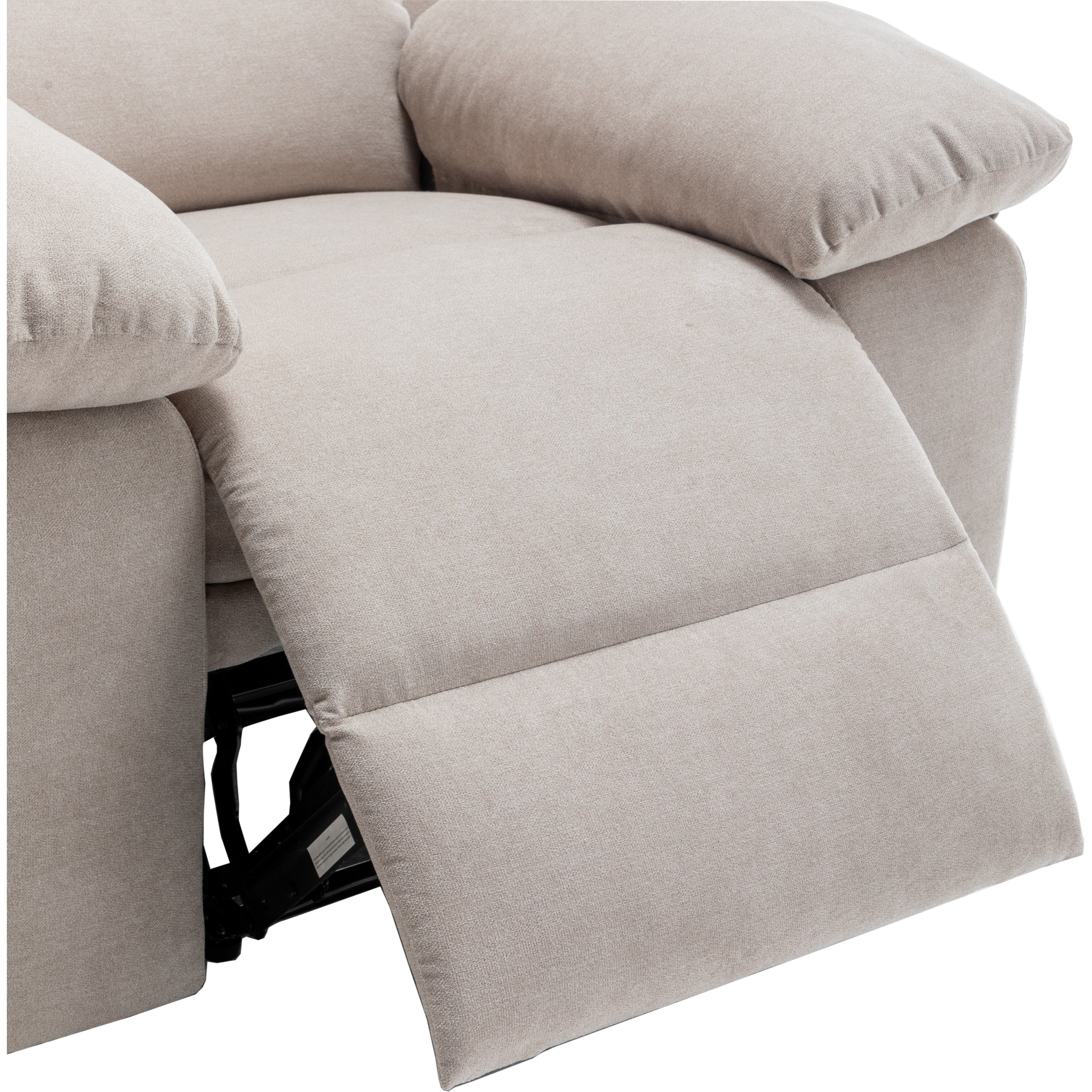 Fauteuil inclinable électrique ergonomique en velours avec massage par vibrations à 8 points, chauffage et poche latérale