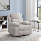 Fauteuil inclinable électrique ergonomique en velours avec massage par vibrations à 8 points, chauffage et poche latérale