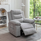 Fauteuil inclinable électrique ergonomique en velours avec massage par vibrations à 8 points, chauffage et poche latérale