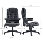 Fauteuil de bureau ergonomique chauffant et massant, inclinable, dossier haut, avec vibrations à 6 points et hauteur réglable