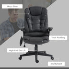 Fauteuil de bureau ergonomique chauffant et massant, inclinable, dossier haut, avec vibrations à 6 points et hauteur réglable