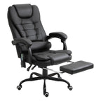 Fauteuil de bureau ergonomique et massant, inclinable et réglable, avec vibrations à 7 points et repose-pieds