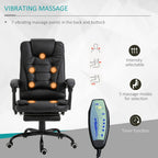 Fauteuil de bureau ergonomique et massant, inclinable et réglable, avec vibrations à 7 points et repose-pieds