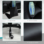 Fauteuil de bureau ergonomique et massant, inclinable et réglable, avec vibrations à 7 points et repose-pieds