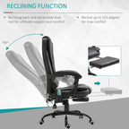 Fauteuil de bureau ergonomique et massant, inclinable et réglable, avec vibrations à 7 points et repose-pieds