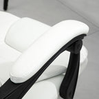 Chaise de bureau ergonomique en cuir PU avec massage à 7 points, dossier inclinable, coussin lombaire et repose-pieds rétractable