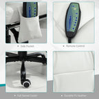 Chaise de bureau ergonomique en cuir PU avec massage à 7 points, dossier inclinable, coussin lombaire et repose-pieds rétractable