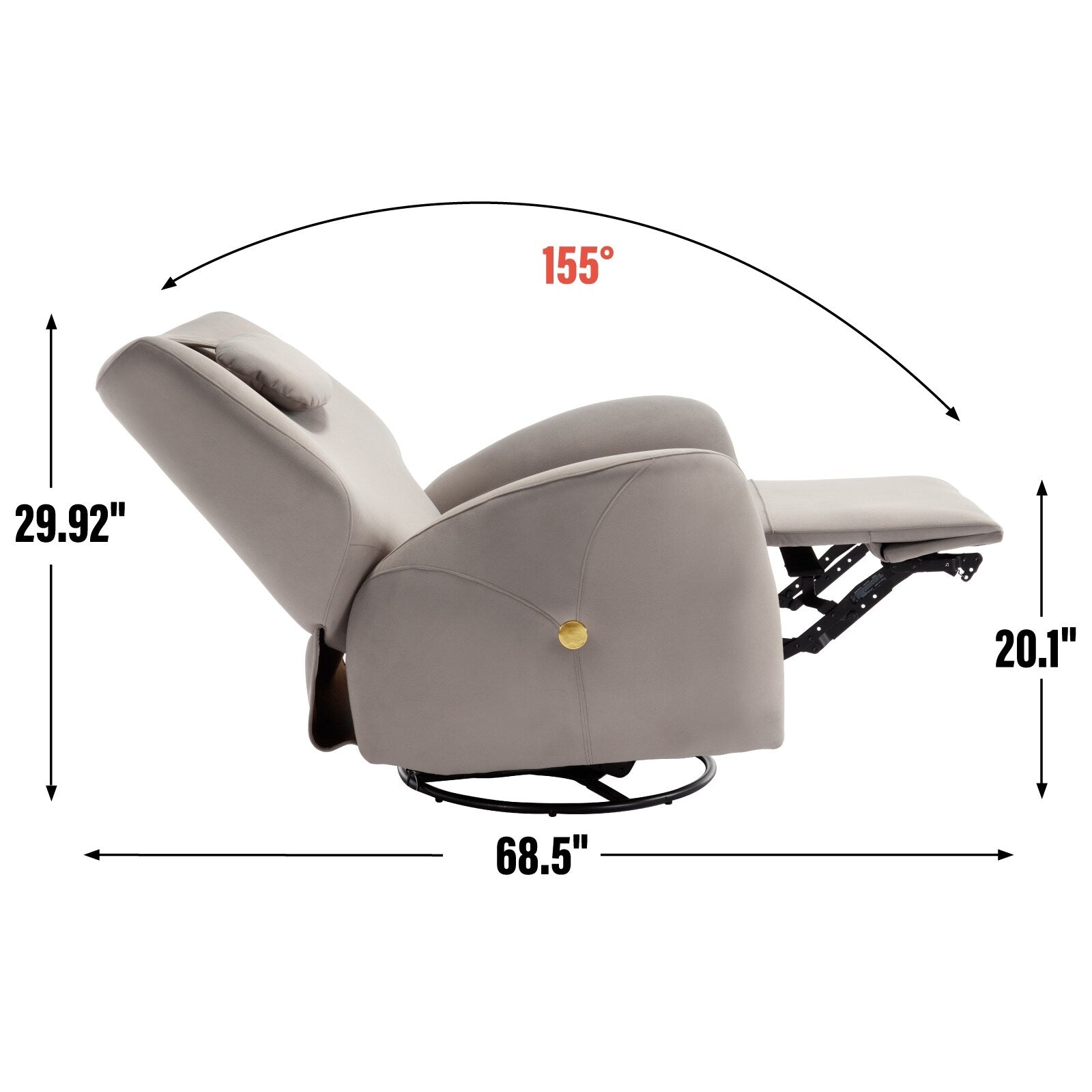 Fauteuil inclinable électrique ergonomique, pivotant et à bascule, avec ports USB et Type-C, coussin de soutien lombaire et cervical