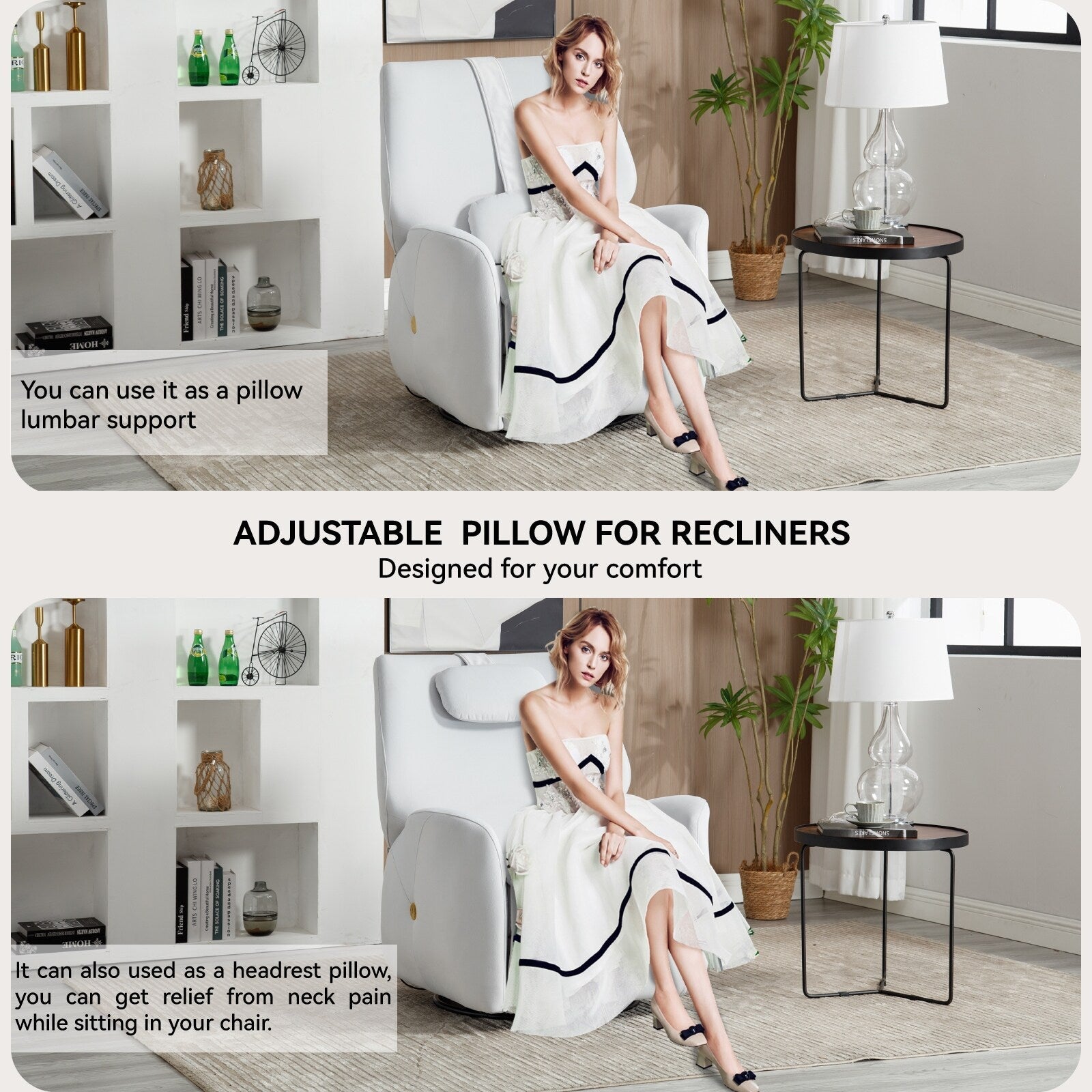 Fauteuil inclinable électrique ergonomique, pivotant et à bascule, avec ports USB et Type-C, coussin de soutien lombaire et cervical