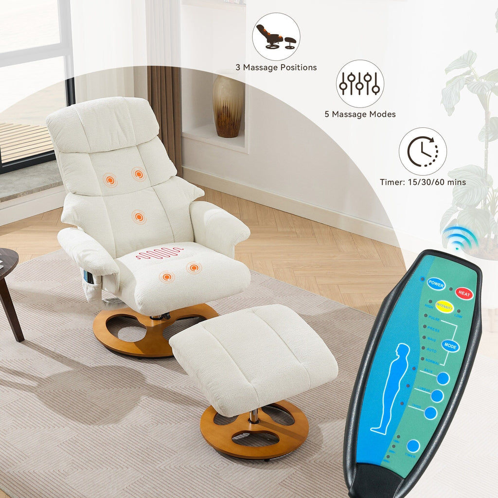 Fauteuil inclinable ergonomique avec pouf