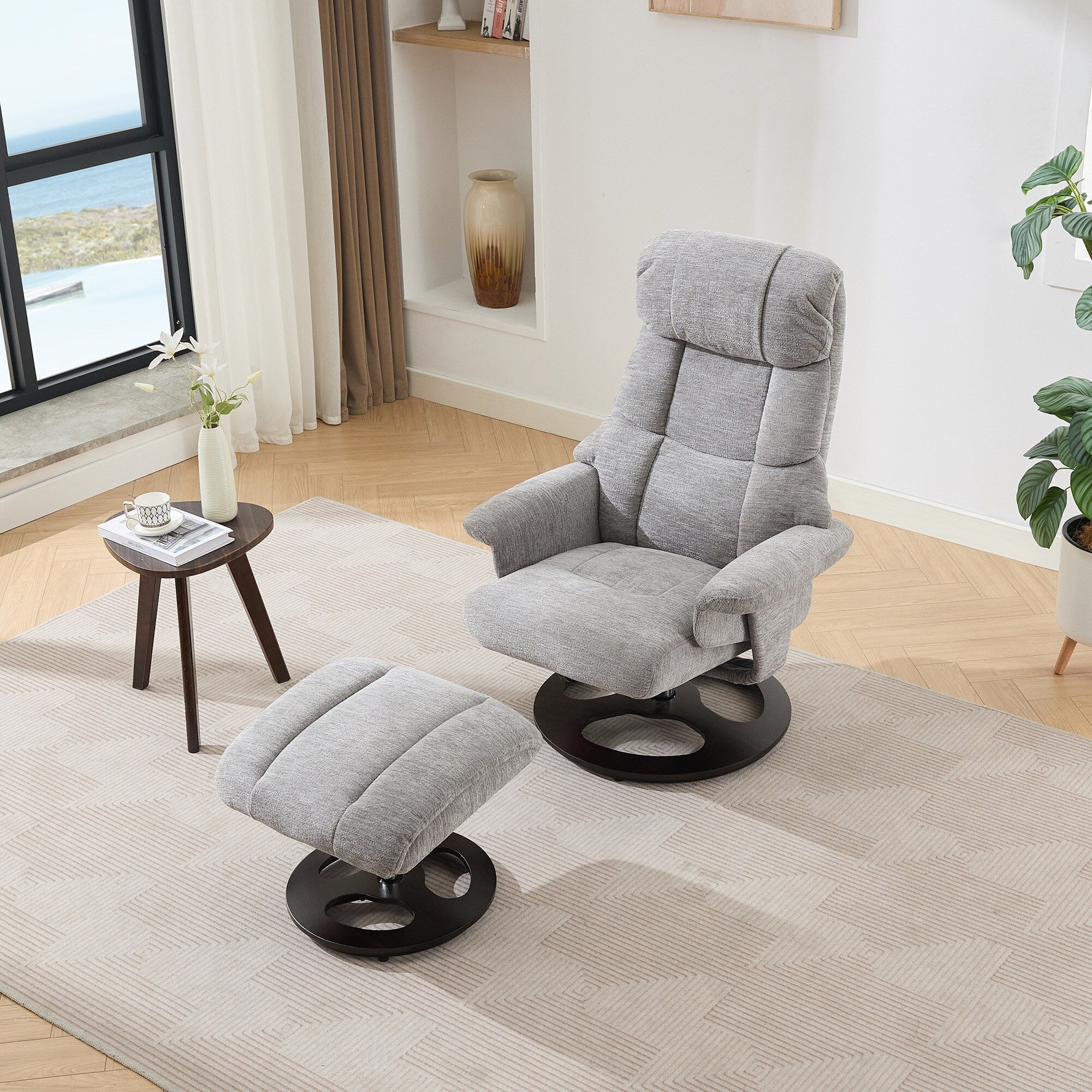 Fauteuil inclinable ergonomique avec pouf