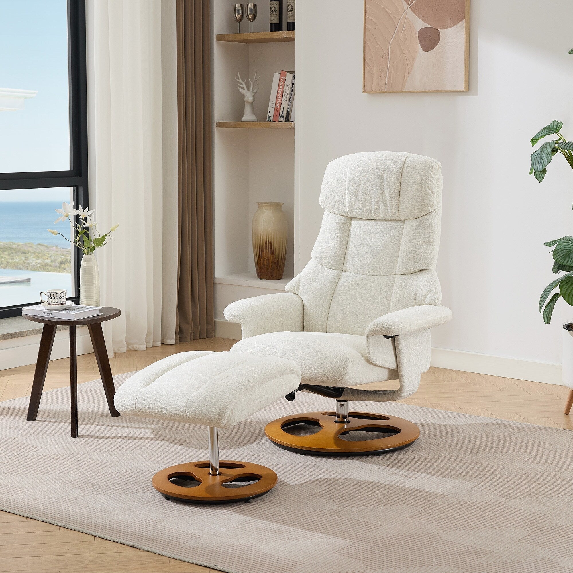 Fauteuil inclinable ergonomique avec pouf