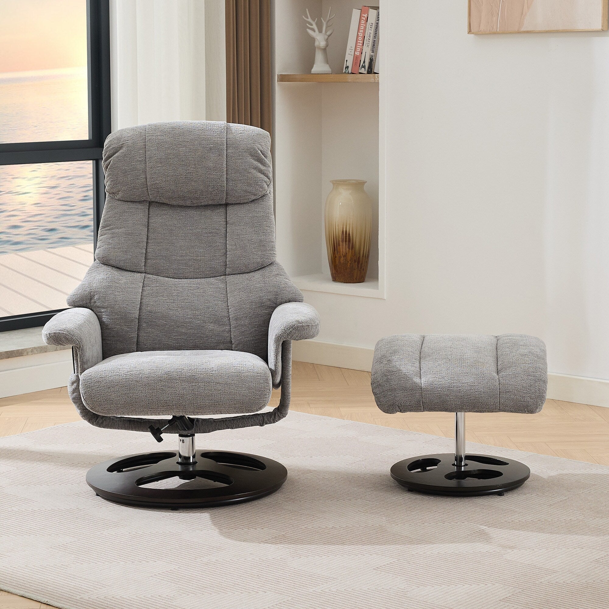 Fauteuil inclinable ergonomique avec pouf