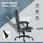 Chaise de bureau ergonomique à vibrations et massage avec dossier inclinable, hauteur réglable et repose-pieds rétractable