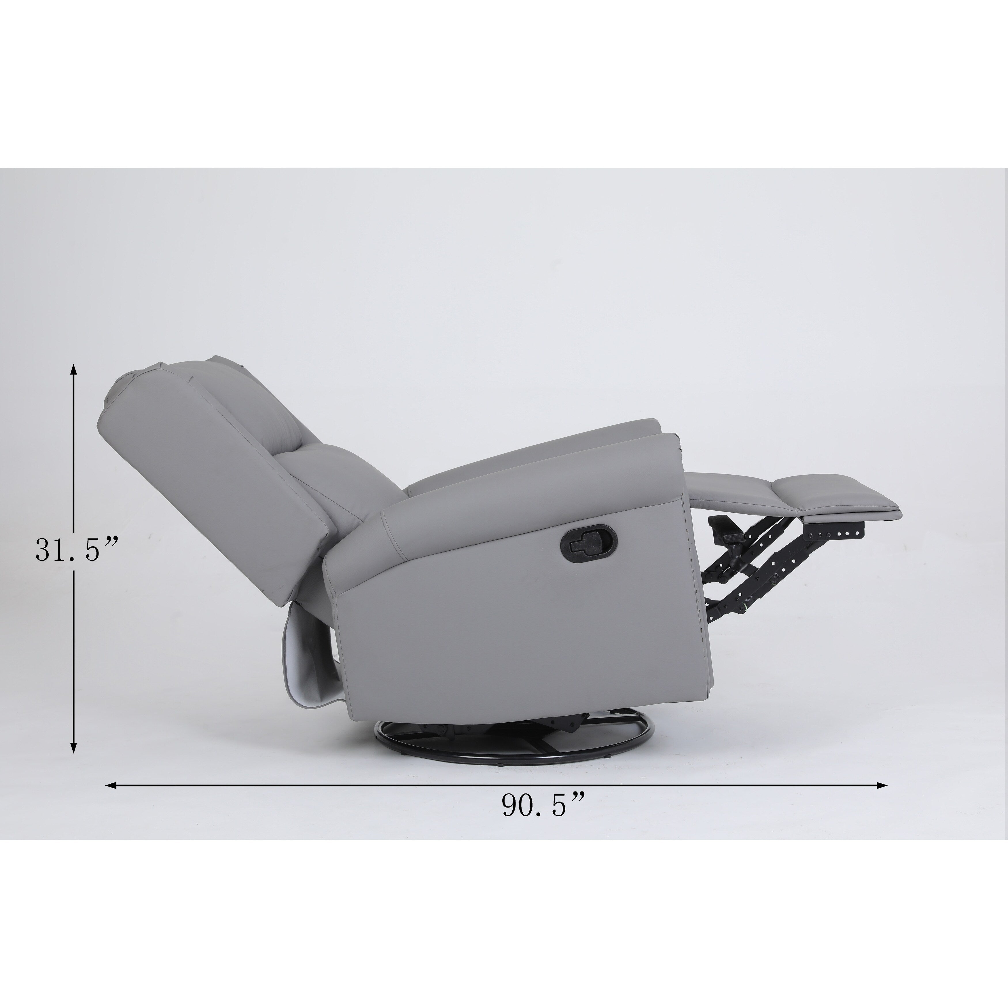 Fauteuil inclinable pivotant ergonomique avec port USB-C et coussin lombaire