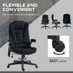 Fauteuil de bureau ergonomique à vibrations et massage, dossier réglable, inclinable, avec 6 points de massage et chauffage lombaire