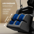 Fauteuil de massage ergonomique à gravité zéro avec airbag, chauffage et Bluetooth, repose-pieds réglable