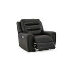 Fauteuil inclinable électrique Erine, appui-tête réglable, similicuir noir