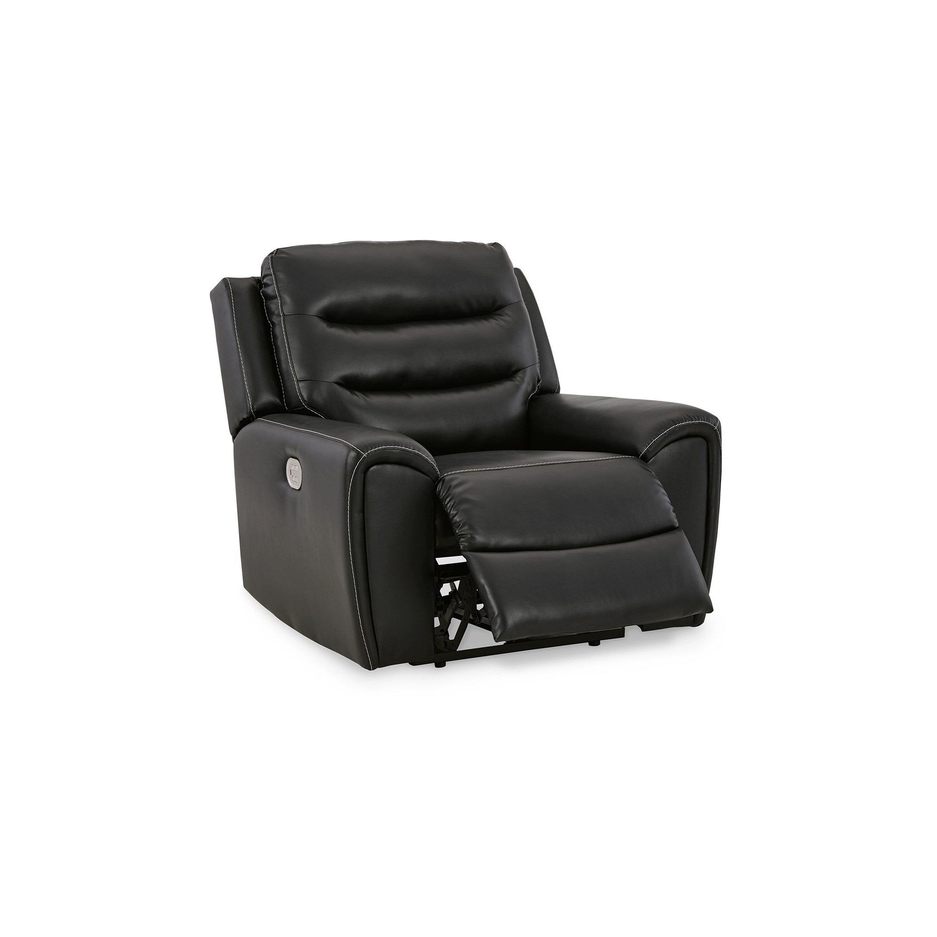 Fauteuil inclinable électrique Erine, appui-tête réglable, similicuir noir