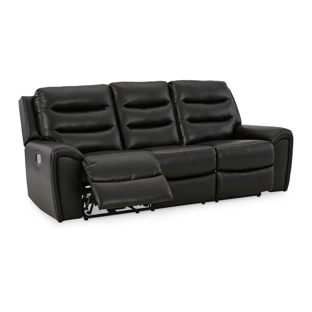 Canapé inclinable électrique Erine avec ports USB, similicuir noir 90 pouces