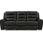 Canapé inclinable électrique Erine avec ports USB, similicuir noir 90 pouces