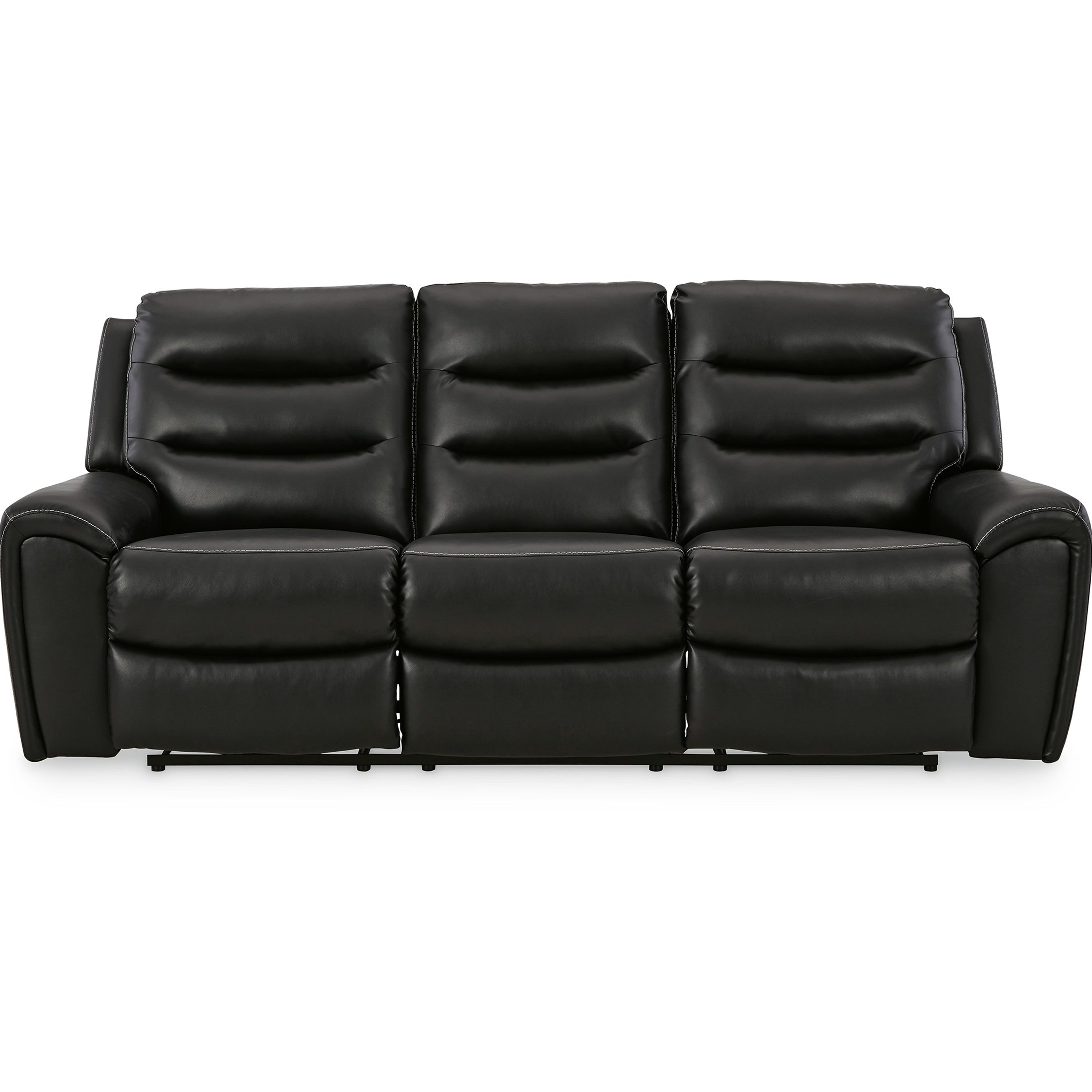 Canapé inclinable électrique Erine avec ports USB, similicuir noir 90 pouces