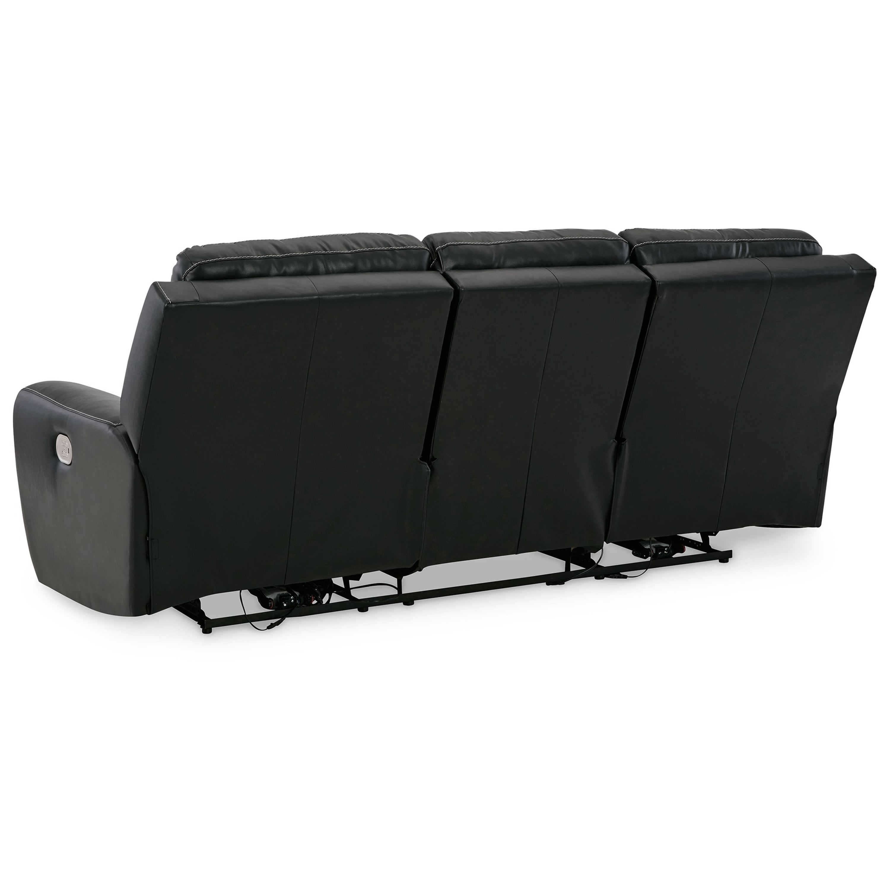 Canapé inclinable électrique Erine avec ports USB, similicuir noir 90 pouces