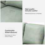 Canapé Ernando 83.46 en cuir véritable avec accoudoirs carrés et coussins