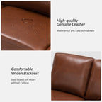 Canapé Ernando 83.46 en cuir véritable avec accoudoirs carrés et coussins