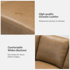 Canapé Ernando 83.46 en cuir véritable avec accoudoirs carrés et coussins