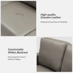 Canapé Ernando 83.46 en cuir véritable avec accoudoirs carrés et coussins