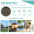 Ensemble de chaises de jardin pivotantes à bascule Erommy Outdoor 360° avec coussins épais et table basse en verre trempé pour jardin et arrière-cour