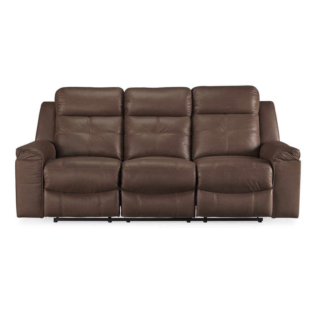 Canapé inclinable manuel Eslo, imitation daim polyester marron café, 223 cm