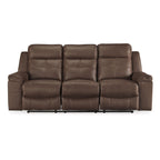 Canapé inclinable manuel Eslo, imitation daim polyester marron café, 223 cm