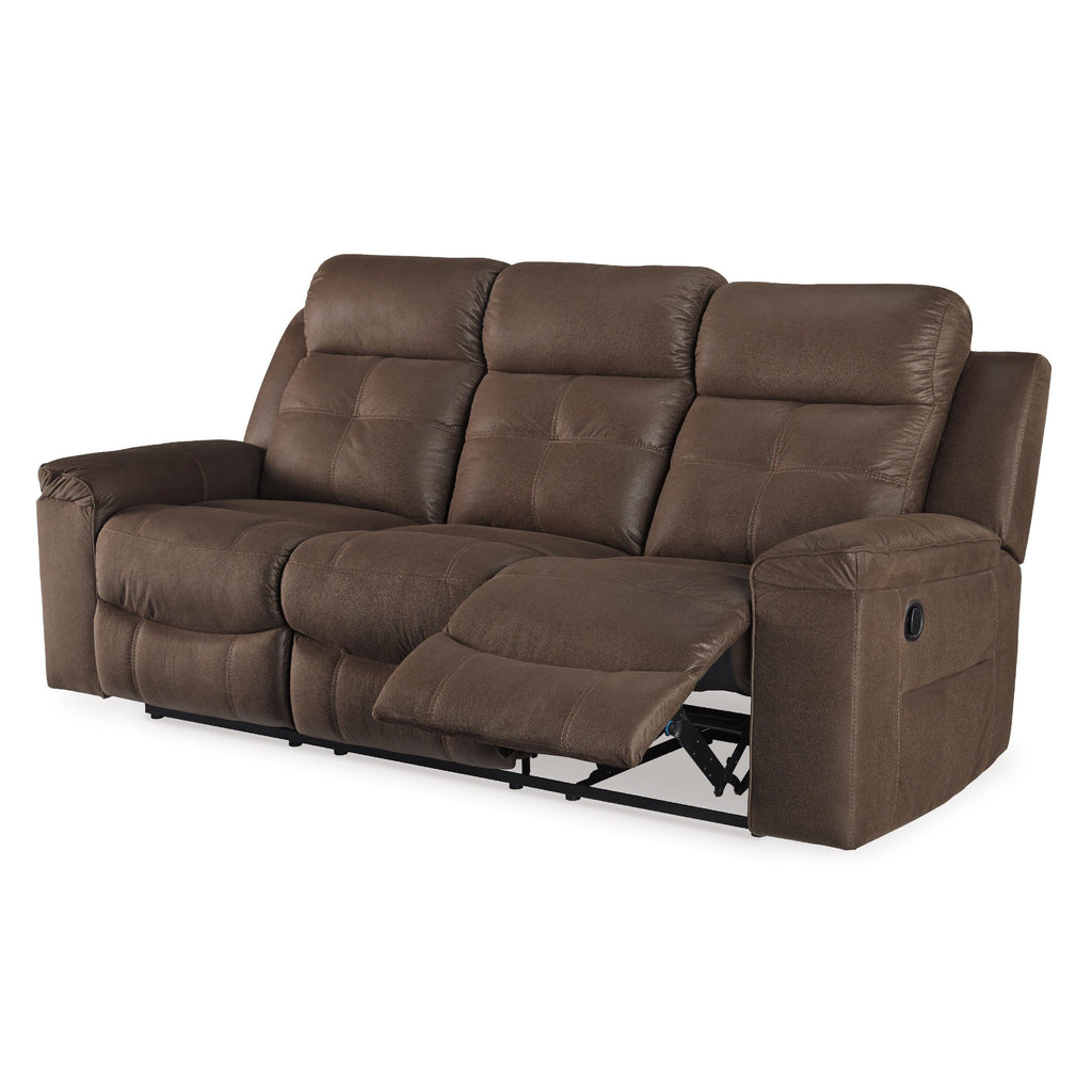 Canapé inclinable manuel Eslo, imitation daim polyester marron café, 223 cm