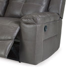 Canapé inclinable manuel Eslo, imitation daim polyester gris foncé, 223 cm