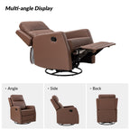 Fauteuil inclinable pivotant manuel Esteban en similicuir moderne avec dossier à oreilles, lot de 2