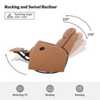 Fauteuil inclinable pivotant manuel Esteban en similicuir moderne avec dossier à oreilles, lot de 2