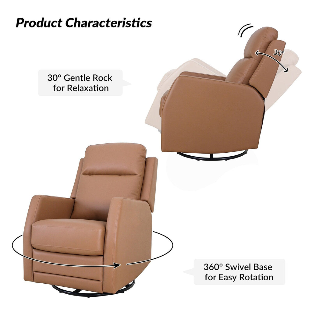 Fauteuil inclinable pivotant manuel Esteban en similicuir moderne avec dossier à oreilles, lot de 2