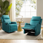 Fauteuil inclinable pivotant manuel Esteban en similicuir moderne avec dossier à oreilles, lot de 2