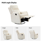 Fauteuil inclinable pivotant manuel Esteban en similicuir moderne avec dossier à oreilles, lot de 2